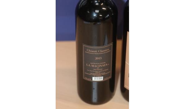 5 flessen à 75cl rode wijn LA MACINALA, Chianti Classico, 2015, Italie